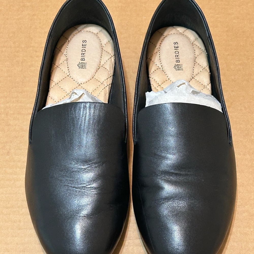 Birdies Black Leather Loafers